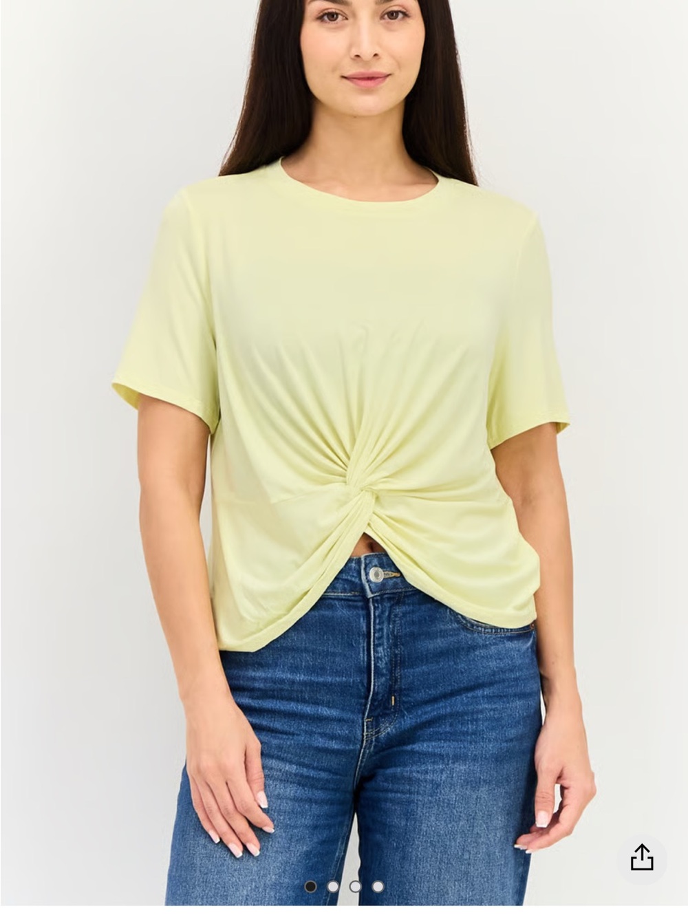 lululemon athletica Light Yellow Twist-Knot Short Sleeve Top